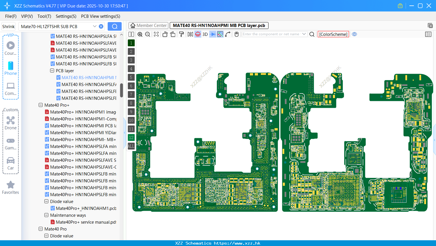 Huawei MATE40 RS-HN1NOAHPMI MB PCB Layer